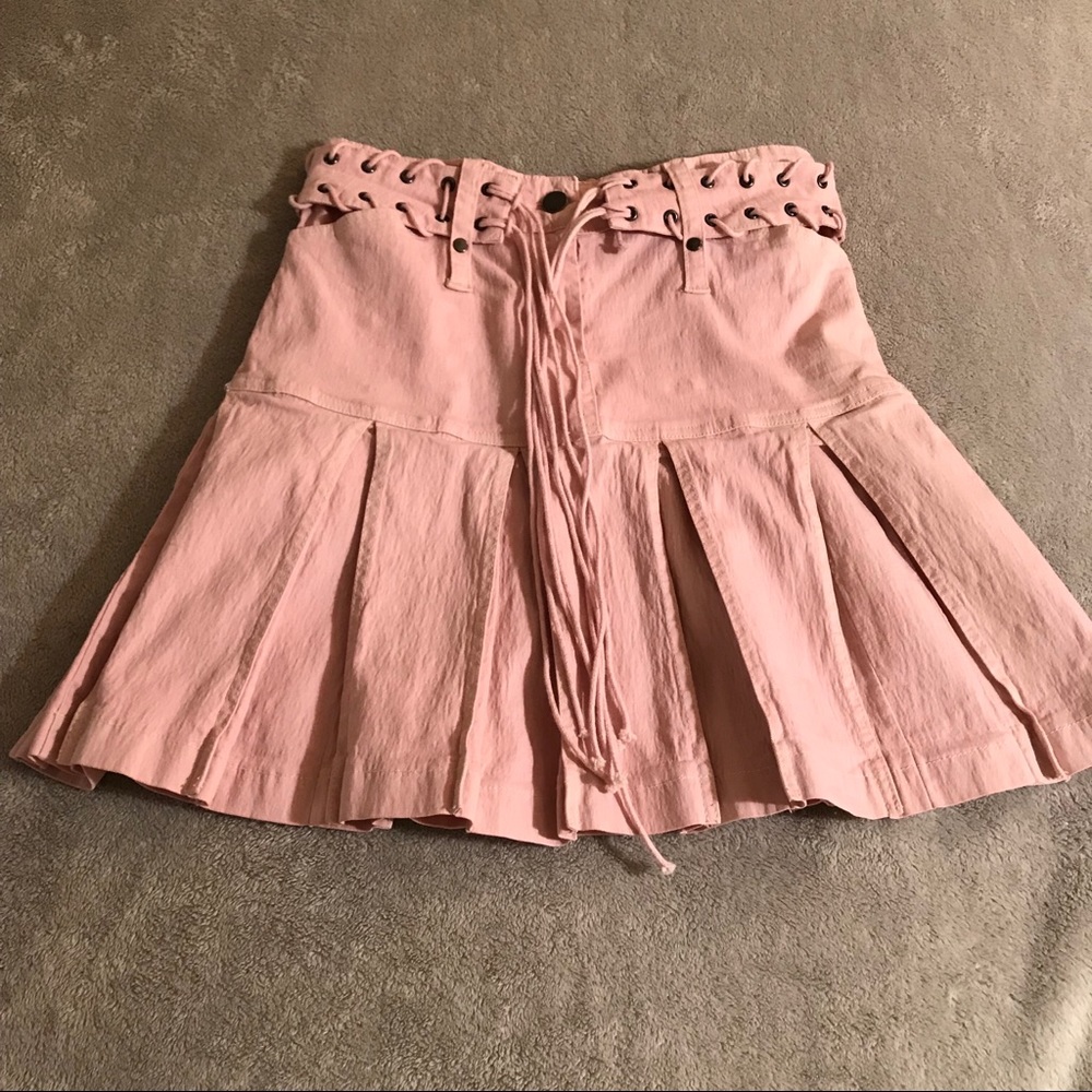 AZI Pink Pleated Skirt
